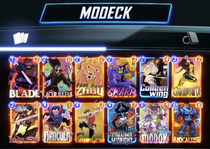 KFE_3_Snap's tweet photo. Day 3 Infinite! Split the climb between fairly standard Destroy (HUGE during Shuri's Lab HL) and Discard decks. Now it's time to experiment with Red Hulk and Zemo🙌 @MarvelSnapRocks @MarvelSnapZone https://t.co/cNKwX1L25V