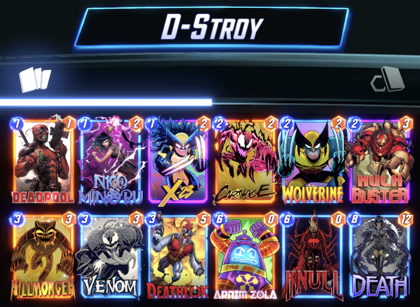 KFE_3_Snap's tweet photo. Day 3 Infinite! Split the climb between fairly standard Destroy (HUGE during Shuri's Lab HL) and Discard decks. Now it's time to experiment with Red Hulk and Zemo🙌 @MarvelSnapRocks @MarvelSnapZone https://t.co/cNKwX1L25V