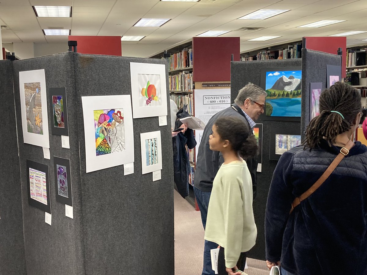 The 47th Annual Livonia Public Schools Fine Arts Show is officially open! A great crowd of talented artists and proud families strolled through the 100s of art pieces throughout the Livonia Civic Library this evening! Stop by the library throughout April to see the works!