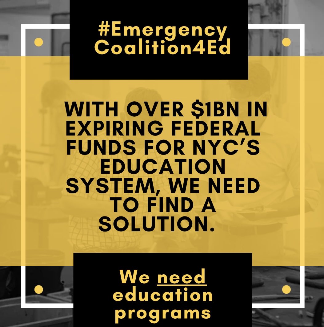In less than three months, hundreds of thousands of students could lose critical programs funded with expiring funds. These programs are critical to meeting students’ needs. City leaders must act to #RestoreEdPrograms in this year’s budget!