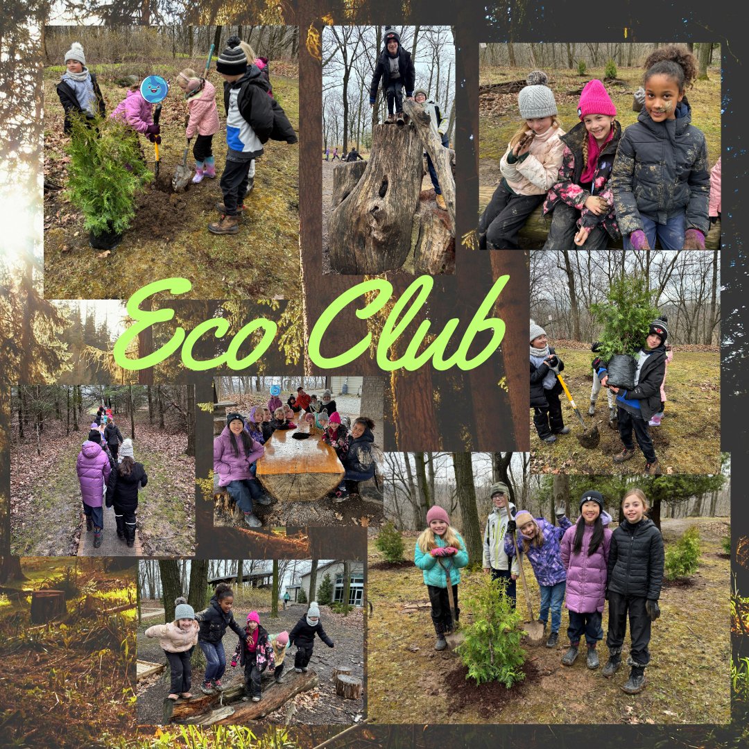 Our ECO club celebrating today with an outdoor trip to plant, compost, hike, play, and of course, have hot chocolate! Thanks @DSBNOutdoorED
