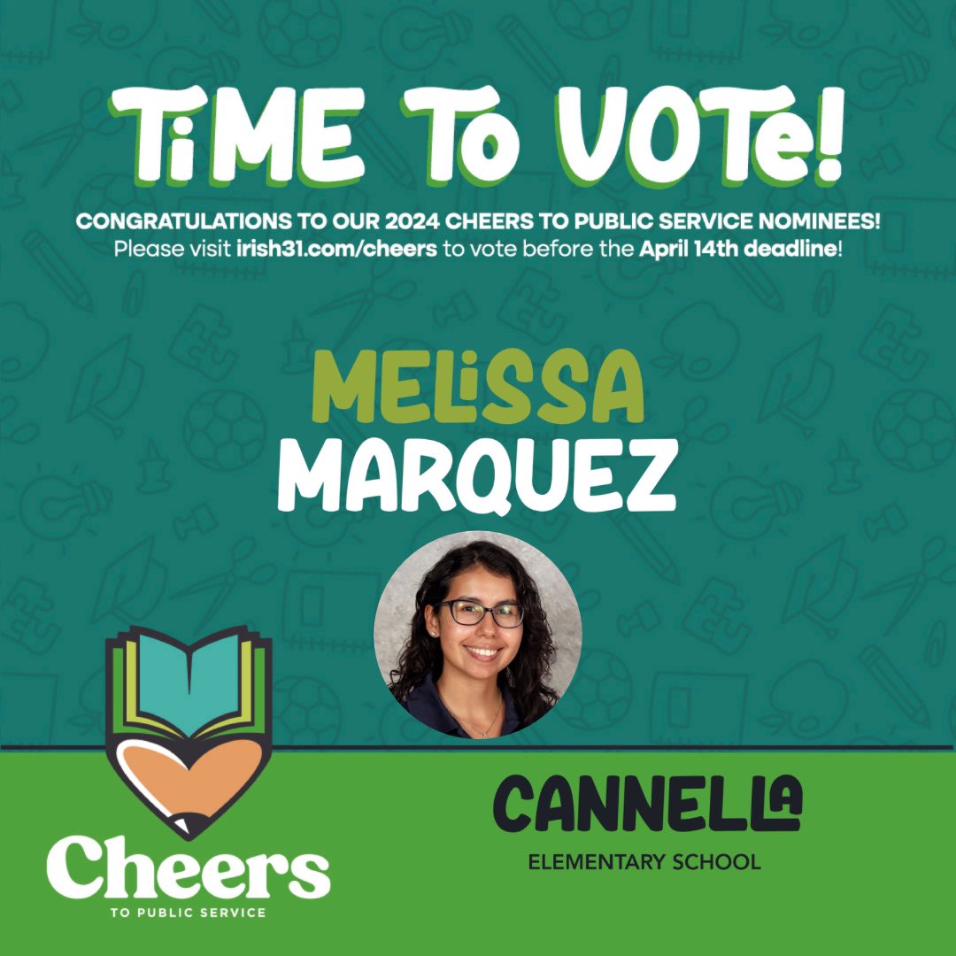 It is with excitement that we share with you 1 of our teachers has been nominated for the Irish31 Cheers to Public Service Awards! PLEASE VOTE! We would love for her to WIN! #irish31 #icarefoundation #cheerstopublicservice #comet #HCPS #SOAR