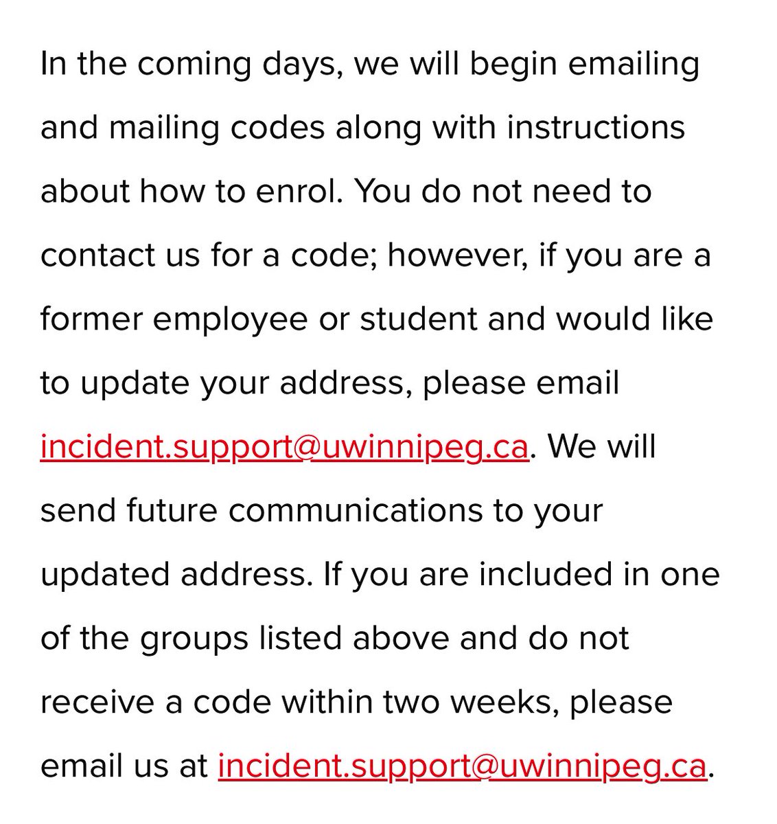 Look I know that everyone at the @uwinnipeg is doing their best right now, but forgive me if I’m feeling hesitant about emailing them my current address to add to their database right now…