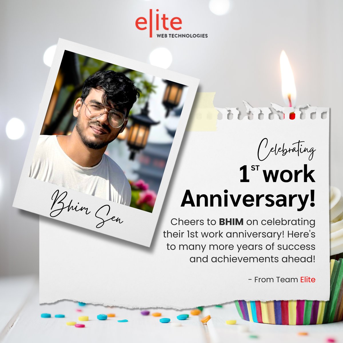 EliteWebTech's tweet image. Join us in celebrating a year of excellence as we mark Bhim's 1st Work Anniversary! 🎉 Bhim, your dedication, hard work, and positive energy have truly enriched our team. Here's to many more milestones together! 👏
.
.
.
#Workiversary #TeamSpirit #BhimsAnniversary