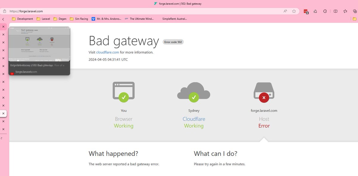 andrejweb3000's tweet image. #laravelforge is currently down