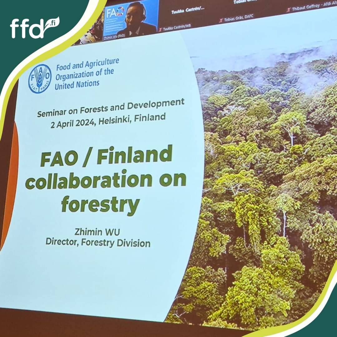 FFDfinland's tweet photo. The Forests & Development – Building on Finnish expertise-seminar 2.4 was a success! Thank you all participants, speakers, volunteers, co-organizers @MTKry @Ulkoministerio @mmm_fi @Siemenpuu @FingoFi @LukeFinland @HybridiSuomi
The work continues, stay tuned!
#forestdevelopment https://t.co/f8VsZomxAT