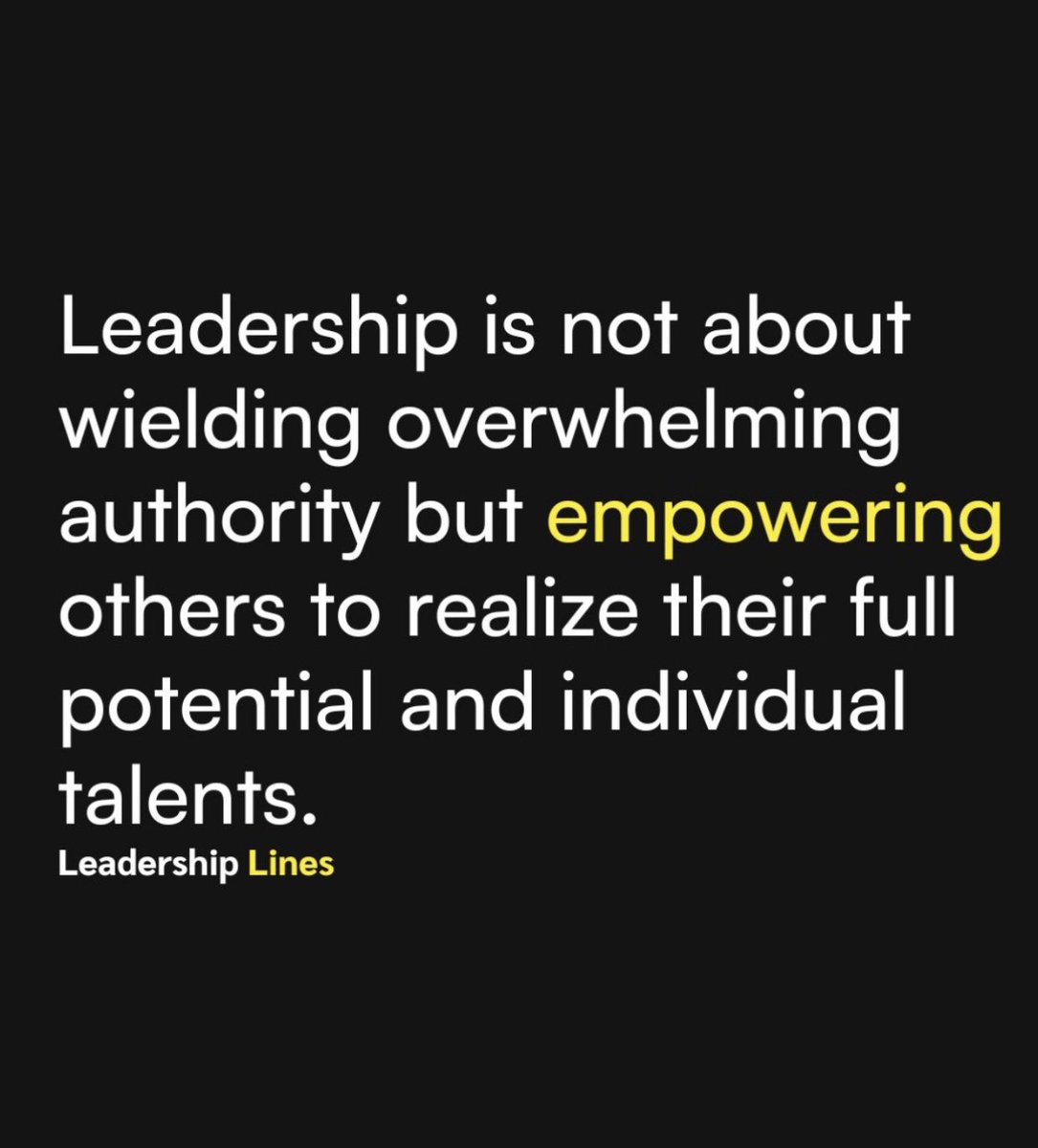 True leadership is not about controlling others, but about uplifting and empowering them to reach their full potential. By fostering a culture of empowerment, we inspire creativity, collaboration, and growth.

#EmpowerLeadership #InspireEmpowerGrow