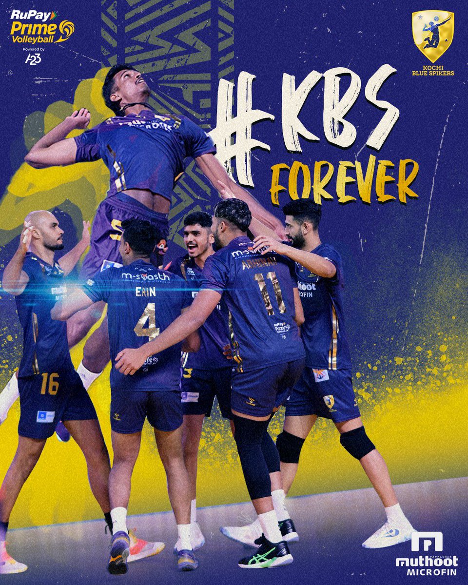 Together, we showcase an undeniable fighting spirit and unlimited energy on and off the court. Forever Neelappada! 

#KochiBlueSpikers #KochiKaraney #KBS #Bluerises #MuthootBlue #BlueIsBelief #Kochi #BlueNGold #Volleyball #VolleyLove #VolleyLife #Neelappada