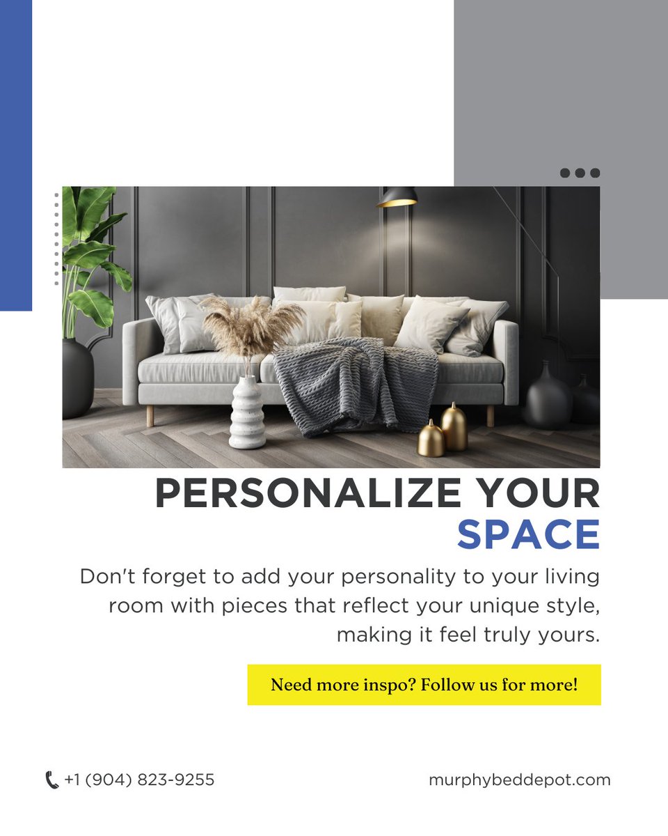 MurphyBedDepot's tweet image. Feeling squeezed in your living room?  🫠  These 3 tips will help you choose furniture that maximizes space, boosts comfort, and reflects your personality.  Swipe through for more and share your own living room tips in the comments! ⬇️⬇️  #livingroomtips furniture #spacesolution