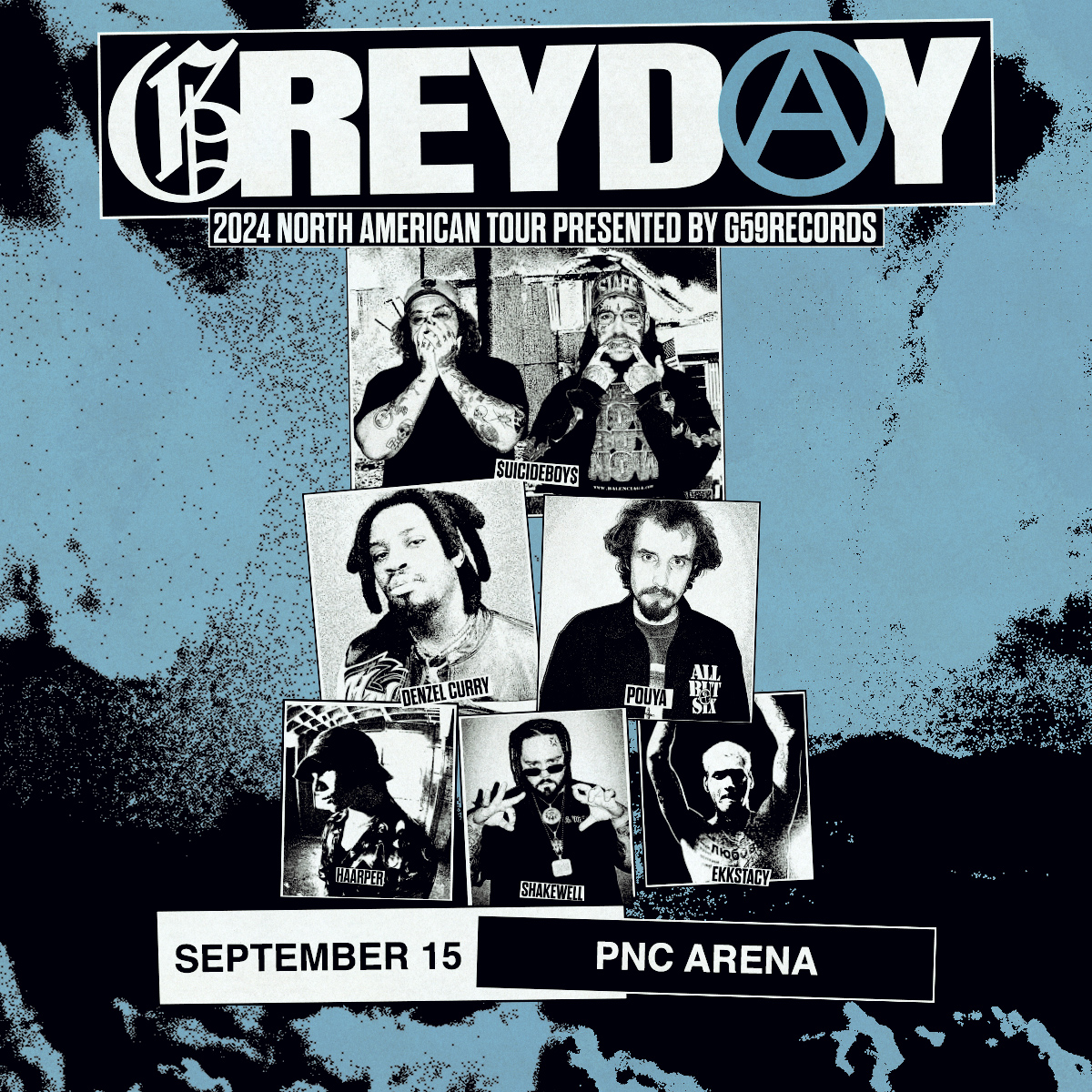 RALEIGH, SEPTEMBER 15 GREY DAY TOUR 2024 TICKETS AVAILABLE NOW. @SUICIDEBOYS, @denzelcurry, @Pouyalilpou, @haarper77, @ShakeWell818, & @ekkstacy REPENT NOW BEFORE IT’S TOO LATE: bit.ly/SUICIDEBOYS_RA…