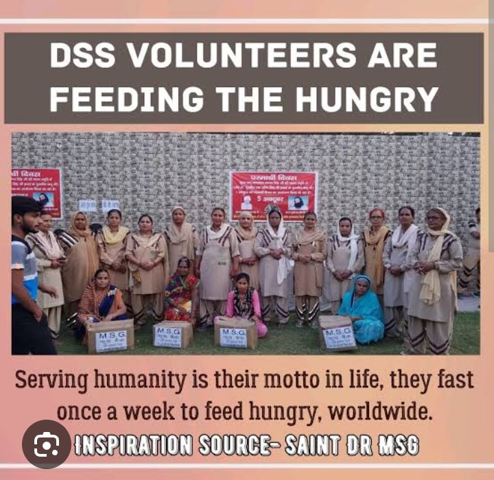 Feeding a hungry is equal to God's devotion. Volunteers of Dera Sacha Sauda are always come ahead to #FeedTheHunger by keep fast once in a week and collect food in Food Bank. This food is donated to needy people on monthly basis by following the inspiration of Saint Dr MSG Insan.