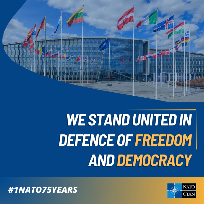 4/4/24 marks the 75th anniversary of #NATO. Enduring alliance btw Europe and North America based on shared history, values, & interests. Alliance that stands for peace, security, and cooperation. 🇪🇪Embassy in #Astana is NATO Contact Point Embassy in 🇰🇿 #1NATO75years #WeAreNATO