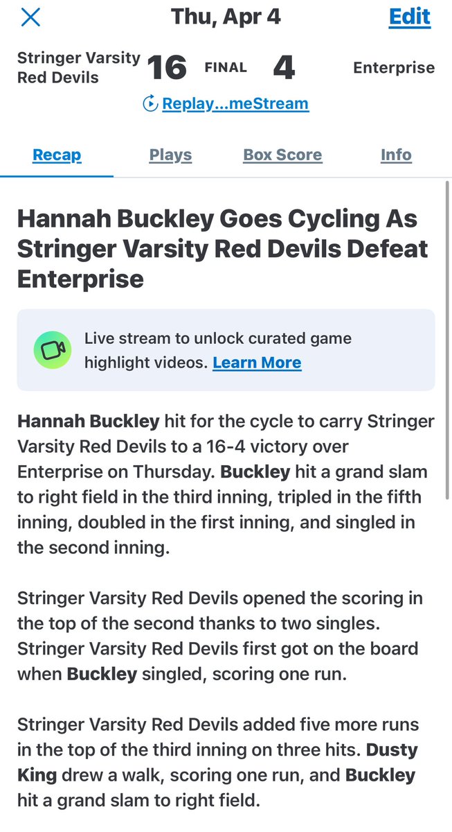 Stringer Lady Devils Softball tweet media