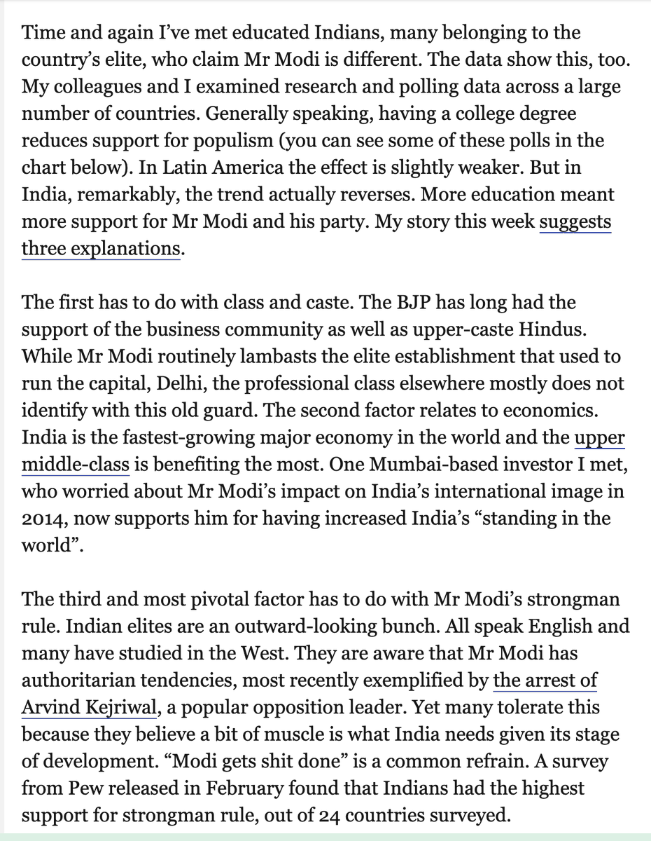 From The Economist's Essential India newsletter by Arjun Ramani: Why India’s elite loves Modi