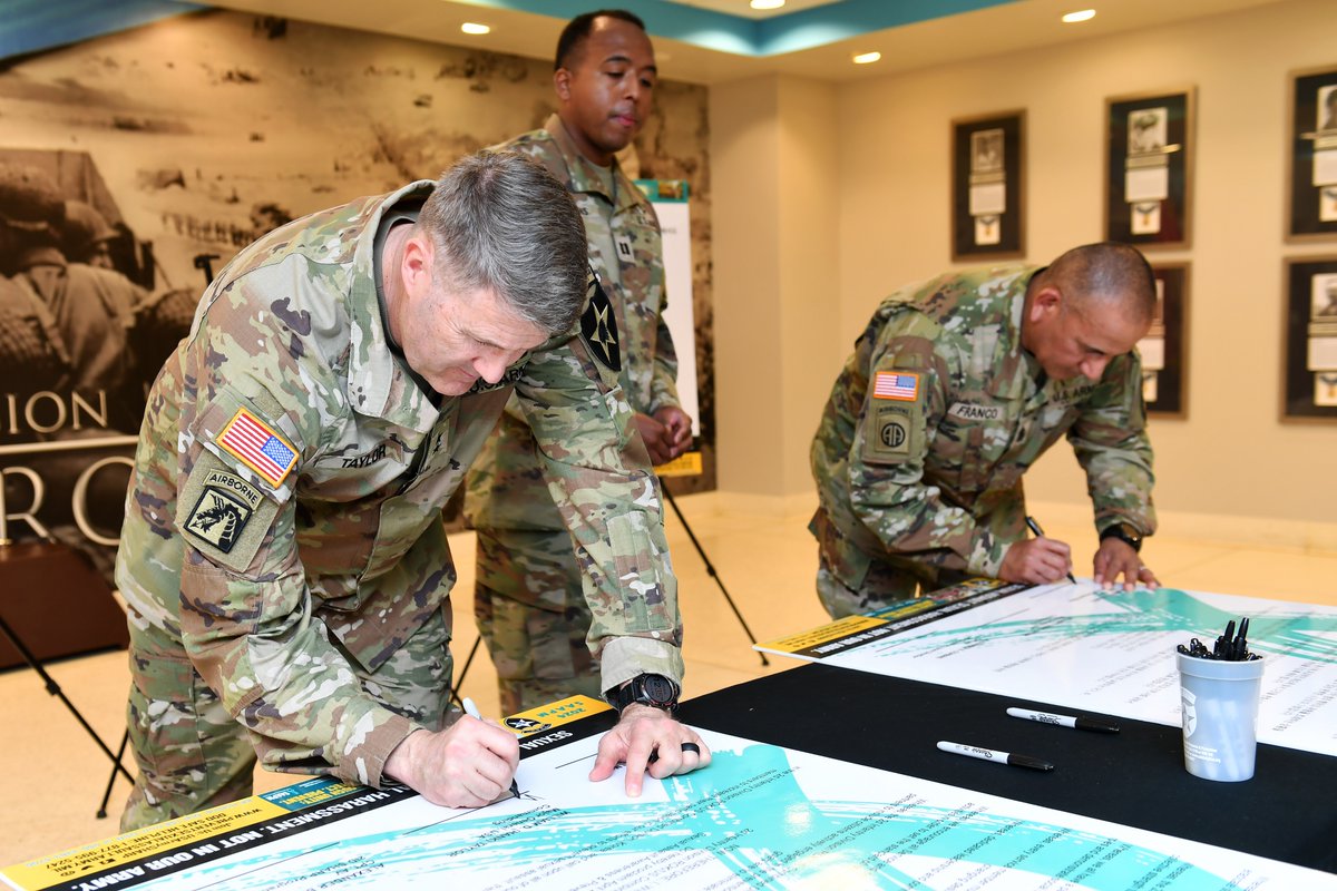 2INFDIV's tweet image. The SHARP team hopes to establish a Division free of sexual assault, sexual harassment, and associated retaliatory behaviors by reminding the Division every year with these proclamations that sexual violence has no place within the Army.