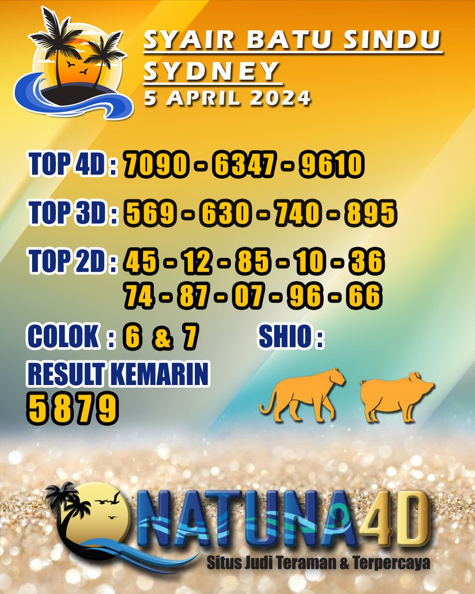 Natuna99's tweet photo. PREDIKSI SYDNEY, SINGAPORE, HONGKONG JITU HARI INI 04 APRIL 2024 SALAM JP PAUSS GUYSS...

#natunatoto #daftarnatunatoto #natuna4d #daftarnatuna4d #togelsingapore #togelsydney #togelhongkong #datasingapore #resultsingapore #keluaransingapore #Linknatunatoto

See translation https://t.co/TZGXIH1qBK