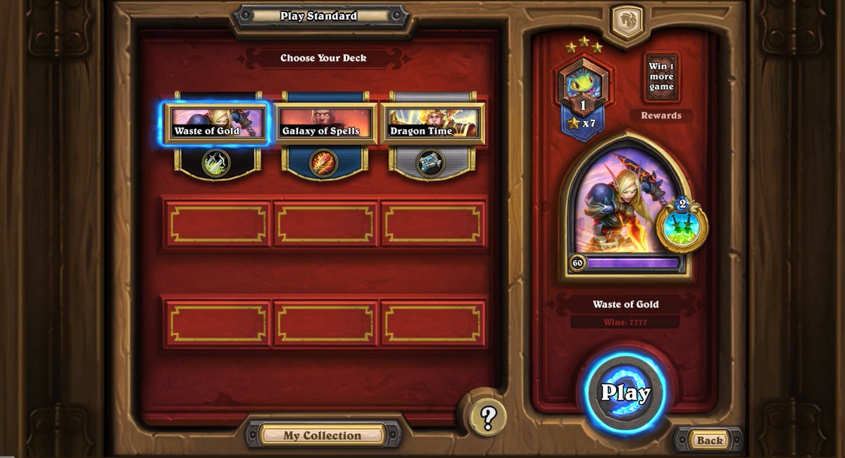 MacBand21's tweet photo. Been playing @PlayHearthstone since the beginning. Rogue has been my favorite class. Hit 7777 Wins today! Lucky https://t.co/632bB03miq