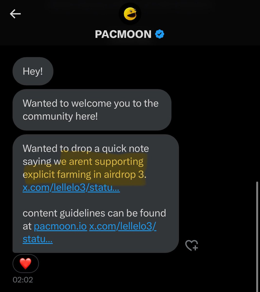 Remember folks. If you’re thinking about farming $PAC then you’re doing it wrong.

<a href="/pacmoon_/">Pacmoon</a> is THE community coin of @Blast_L2. Empowering creators to create contents and memes.

Just vibe, and all you shall be rewarded   Accordingly.

Thanks <a href="/pacmoon_/">Pacmoon</a> !