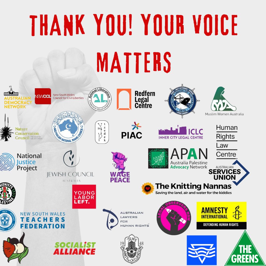 📣 NSW Gov has confirmed that there will be a public review into draconian anti-protest laws, providing the opportunity for open &transparent public scrutiny. This week 37 orgs & over 1000 individuals signed our petition demanding this review. THANK YOU!! #protectprotest