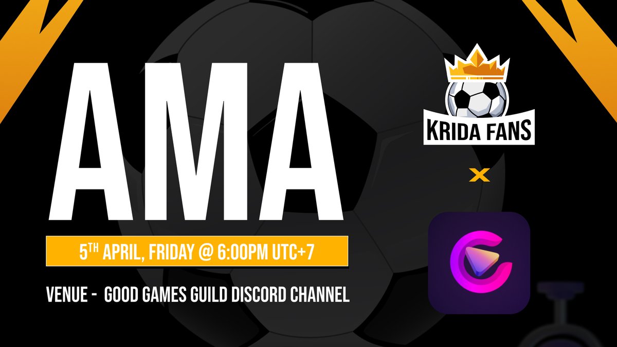 🎧Krida Fans x @goodgamesguild : Unlocking the Power of Engage to Earn! 🚀Dive into strategies for boosting Fantasy Football rewards on Krida Fans. 🕕 Today 6PM UTC+7 💰 Prizes: Top 5 questions win $100/5👇 🔗 discord.com/invite/x47U9qk… @GGPlayOfficial