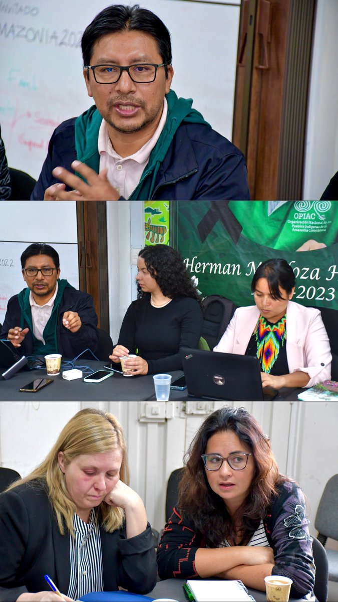 OPIAC_Amazonia's tweet photo. 📢 Estuvimos con @RainforestNORW, Norway's International Climate and Forest Initiative – NICFI @Climateforest y la Embajada de Noruega @norwayembassy en un espacio de dialogo en la sede #OPIAC en Bogotá, donde se habló sobre biodiversidad, cambio climático, disposición de trabajo para las metas y disposición de fondos de cambio climático.

🍃 Como #OPIAC se ha iniciado con el marco estratégico de trabajo, línea territorial, gobernanza, seguridad jurídica. El ejercicio de Gestión Integral de Territorios Indígenas, se ha trabajado en ver la Amazonía de manera integral. 🛖🐆

📝 Se presentó la situación del país, con una lectura de #OPIAC al respecto, así como la agenda territorial, lineamientos ambientales que se está dando al gobierno Nacional y reflexiones sobre desafíos en el territorio, el tema de la paz. 

Las apuestas de #OPIAC para trabajar conjuntamente fueron: 
🌿 Formalización de territorios indígenas (ampliación de territorios).
🌿 Gestión y planificación del territorio desde los sistemas de conocimiento propio.
🌿 Captación de recursos de manera estructural (plan estratégico).
🌿 Fortalecimiento y puesta en marcha de los territorios indígenas para fortalecer la gobernanza de los territorios.
🌿 Medios de vida: economía propias, aprovechamiento sostenible de las comunidades indígenas, para potenciar la biodiversidad y mitigar el cambio climático.
🌿 Fondo INDII.