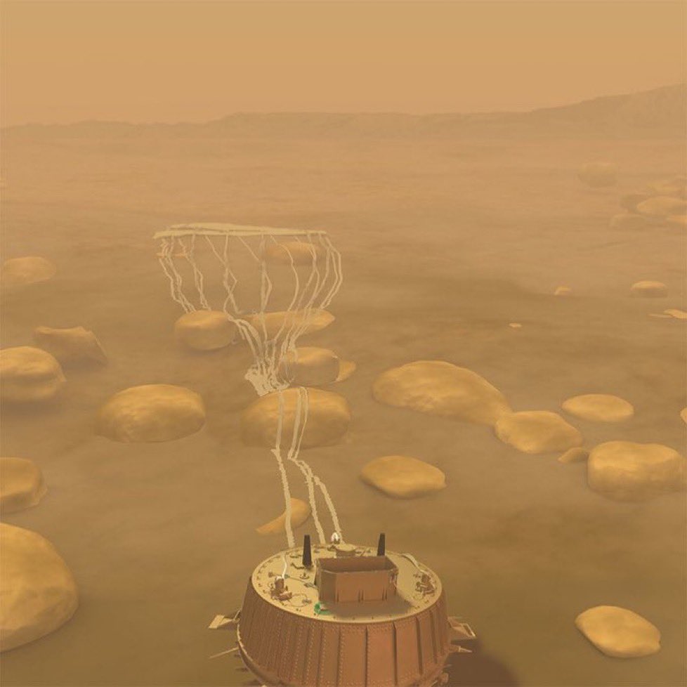rcassel's tweet photo. @curiosityonx Huygens on Titan, Illustrated by me. https://t.co/vB1NiMKLxU
