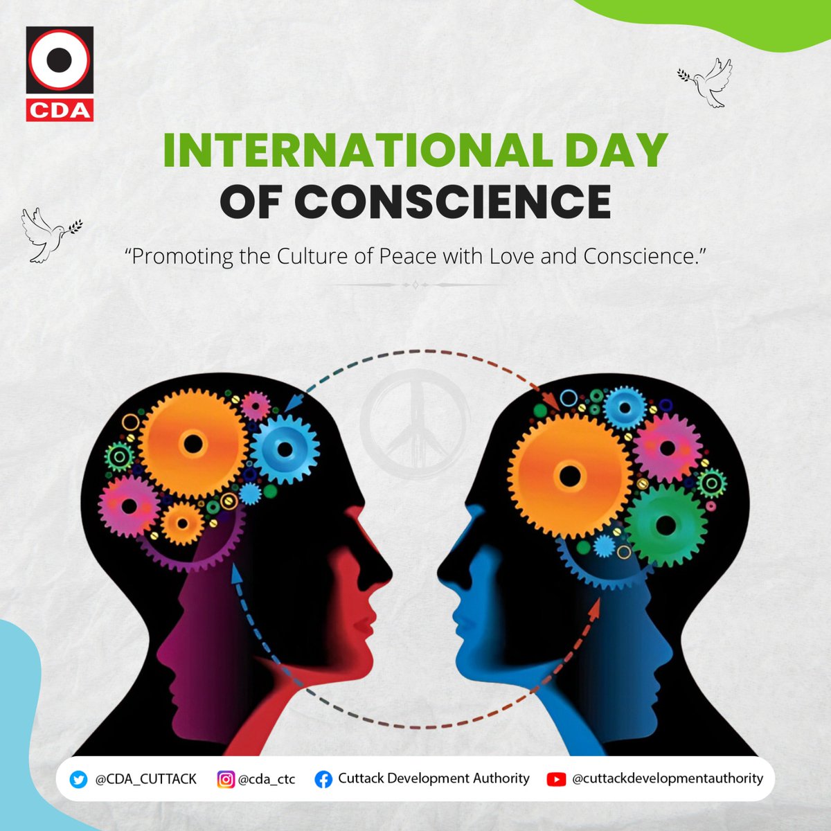 Let's celebrate the power of conscience in shaping a better world for future generations. Happy International Day of Conscience.

#cuttackdevelopmentauthority #cuttack #CDA #conscience #InternationalDayOfConscience #silvercity