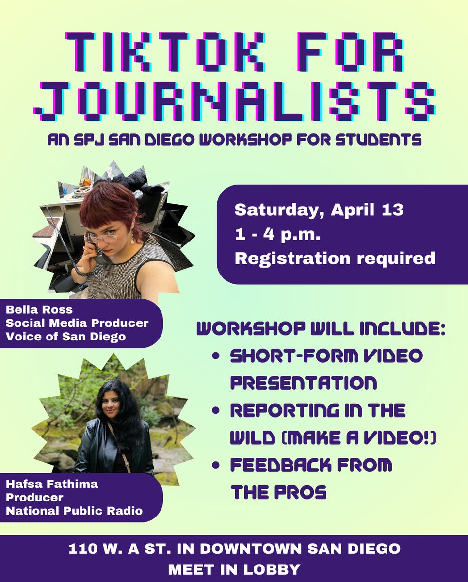 Calling all students 📣

Join us on Saturday, April 13 for a free short-form video workshop with <a href="/bellamayaross/">bella ross</a> and <a href="/hafsabadsha/">Hafsa Fathima</a> 📹

Pre-register here: docs.google.com/forms/d/e/1FAI…