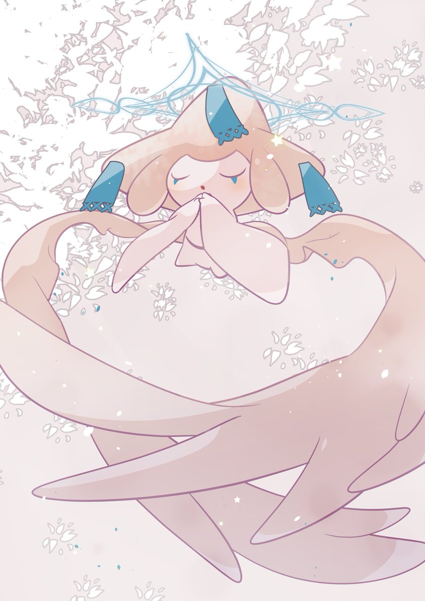 jirachi solo open mouth full body closed eyes flower hands up pokemon (creature)  illustration images