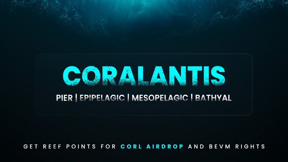 Coral_Finance's tweet photo. 🎉 We're thrilled to announce the launch of #Coralantis! Dive into Coral Finance's DeFi kingdom. 

Earn Reef Points across 4 captivating sections with different tasks🤩

🚢 Port - Embark on your DeFi journey with Coral Finance. 
🌊 Epipelagic - Preparation for diving. Use popular assets to boost your points. 
🐠 Mesopelagic - Explore mechanics behind Premium Trading - Testnet.
🌐 Bathyal - Dive deeper and real practice - mainnet launch. 

Unlock $CORL airdrops & rights in the BEVM ecosystem with your Reef Points🪸.  Do not miss this chance. Collect & earn together! 🌟

More details, please read👇
https://t.co/JsCor1mNZa