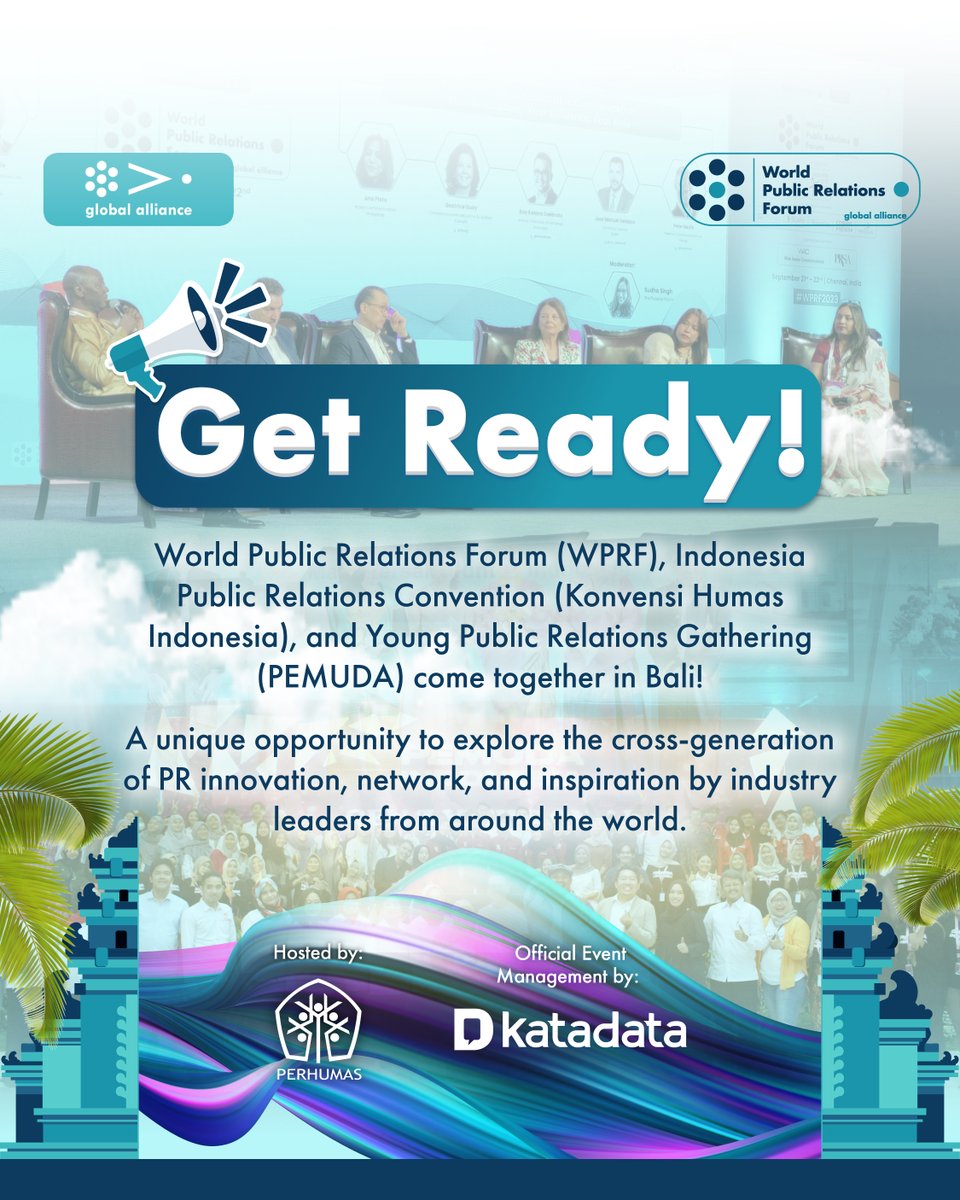 wprfofficial's tweet photo. World Public Relations Forum (WPRF), Indonesia Public Relations Convention (Konvensi Humas Indonesia), and Young Public Relations Gathering (PEMUDA) come together in Bali!

For more information: https://t.co/EPvouSEPKR  #WPRF2024 #WPRFIndonesia2024 https://t.co/m7ouaczyNQ