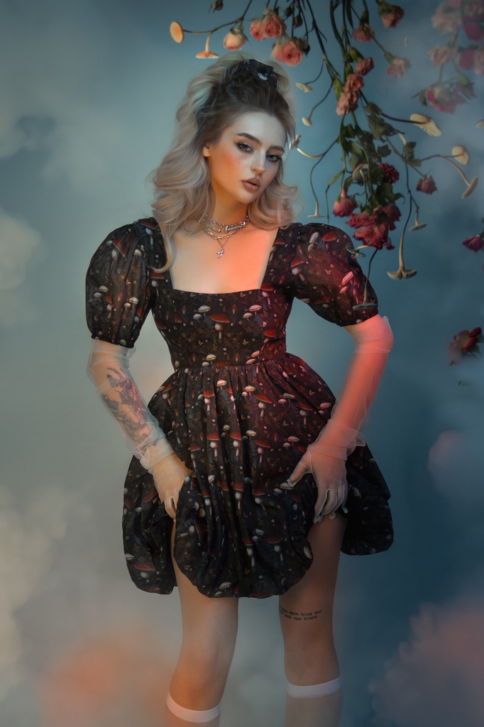 disturbiaco's tweet image. Puffy dress + matching scrunchie + #mushroomcore print = the dreamiest combo 🍄

disturbia.us/collections/wo…

#disturbiaclothing #fairycore #fairyaesthetic #mushroomprint #cottagecore