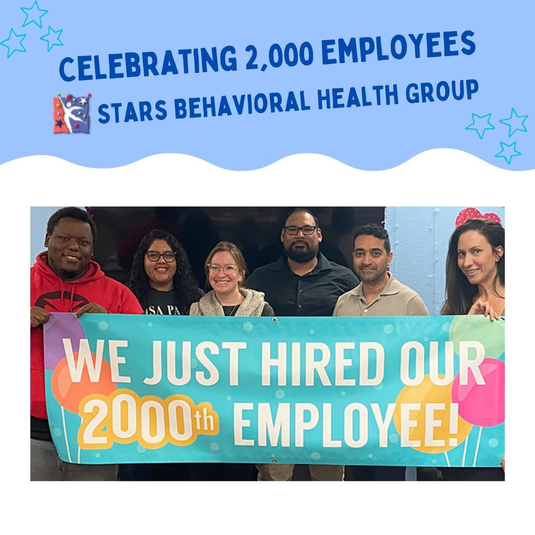 StarsBehavioral's tweet photo. SBHG is celebrating our 2,000th employee! Together, we're making a bigger impact in our communities every day. Thank you for being part of our journey! #Milestone #CommunityImpact #TeamWork ⭐ #PeopleForPositiveChange https://t.co/e4d9ptVi6a