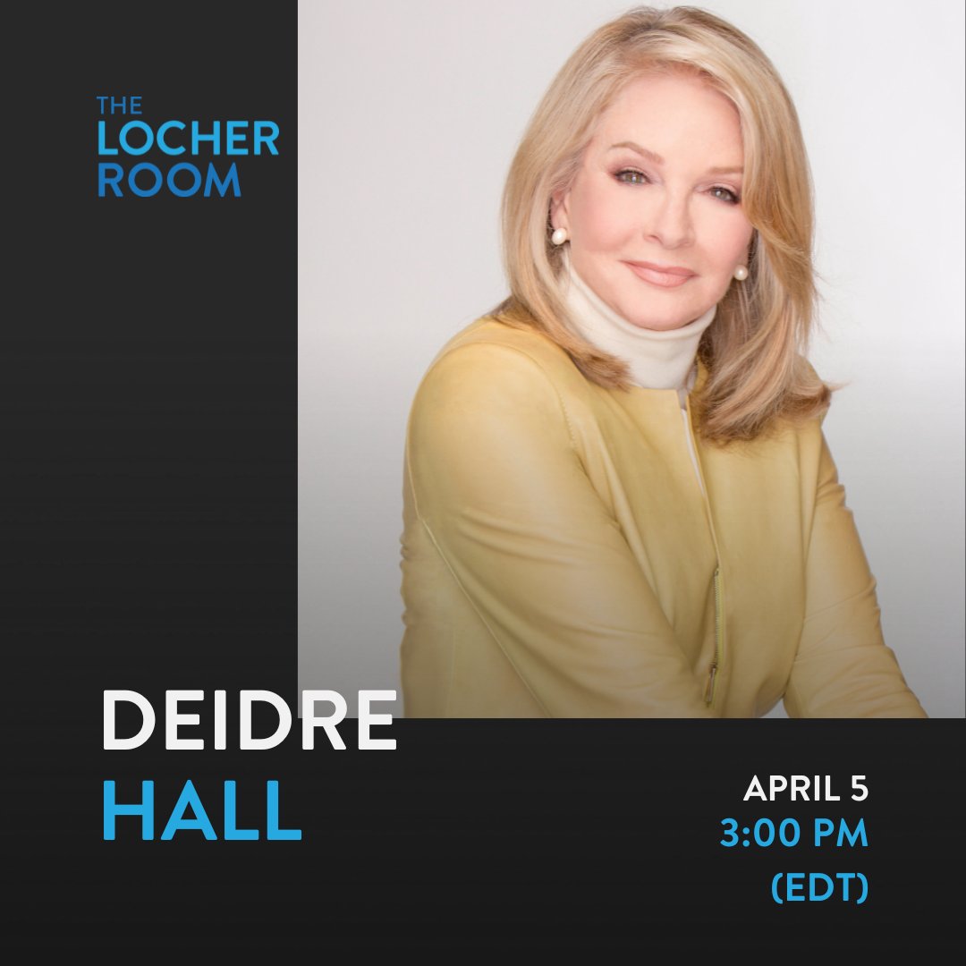 Catch us in #TheLocherRoom this Friday, April 5, 3PM EST for a rare chat with Deidre Hall from @DaysPeacock . With a legacy of over 5,000 episodes, her impact on TV is monumental. Tune in for an insightful talk with a true legend! ➡️ i.mtr.cool/urqfkcfsid