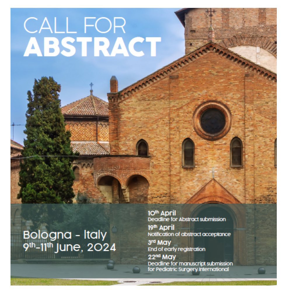 We hope everyone is wrapping up their abstracts for the Pediatric Colorectal Club happening in Bologna, on June 9-11, 2024. More information can be found at the website: planning.it/single-event/ #SoMe4PedSurg #pedscolorectal