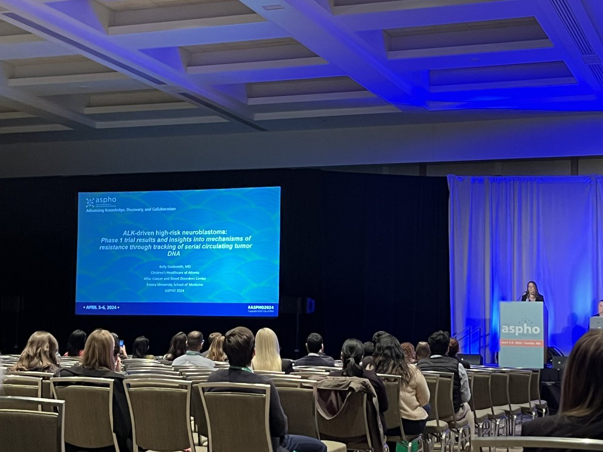 Learning about treatment of ALK+ neuroblastoma patients from Kelly Goldsmith from <a href="/ATLPedsHemOnc/">Aflac Cancer and Blood Disorders Center</a> #ASPHO2024