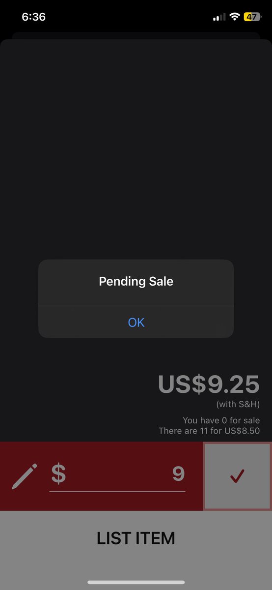 zaffyy88's tweet photo. @CheckOutMyCards why would a card that was “for sale” now show as “not for sale” in my inventory, but when I try to put it back on sale it shows “pending sale” and won’t let me proceed any further? https://t.co/Lc4p2hb16G