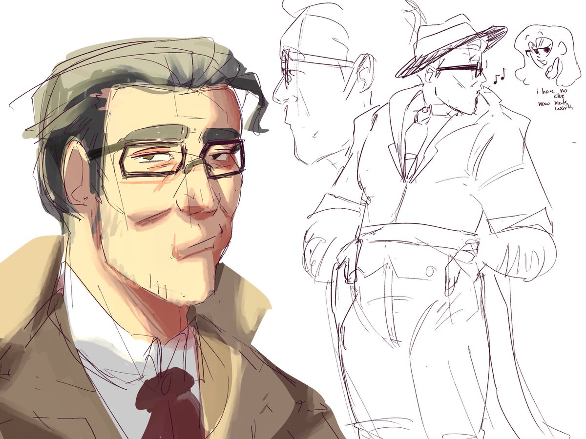 Veopeia's tweet image. I need more practice drawing old men #AceAttorney #GregoryEdgeworth