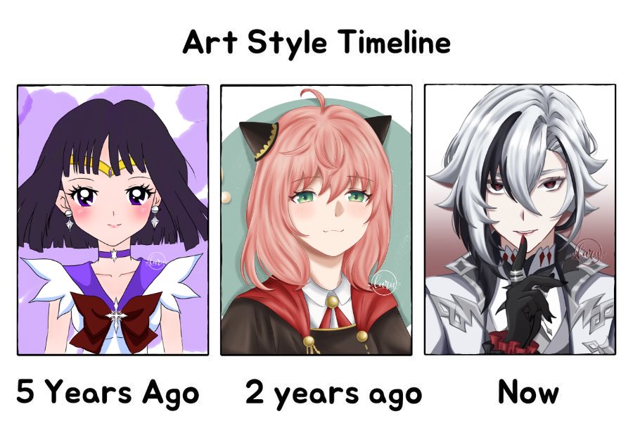 PlanetLuru's tweet photo. I try to draw in my freetime, but my work takes up a lot of time😮‍💨 

#ArtStyleTimeline https://t.co/u3o3QayORQ