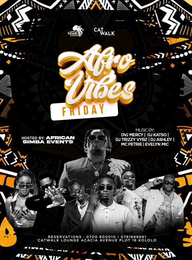 Afro vibes Friday it’s your request it’s your vibe with @dvjmercypro , @djkatso , @ashley_deejay , @djay_trizzy_vybz , @iampetriemc , @evelyn_mic_ hosted by @africansimbaevents