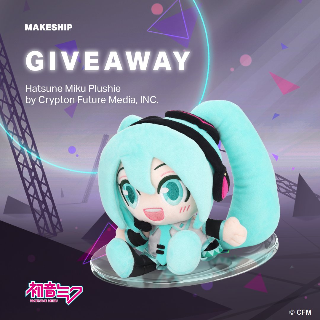 It’s giveaway time! We’re giving you the chance to win 1 of 6 Hatsune Miku Plushies! 🥳 How to enter? 1. Follow @makeship, @cfm_miku_en, and @mikuexpo 2. Retweet this post Giveaway ends April 10th at 2pm (ET), good luck! #HatsuneMiku #MIKUEXPO2024