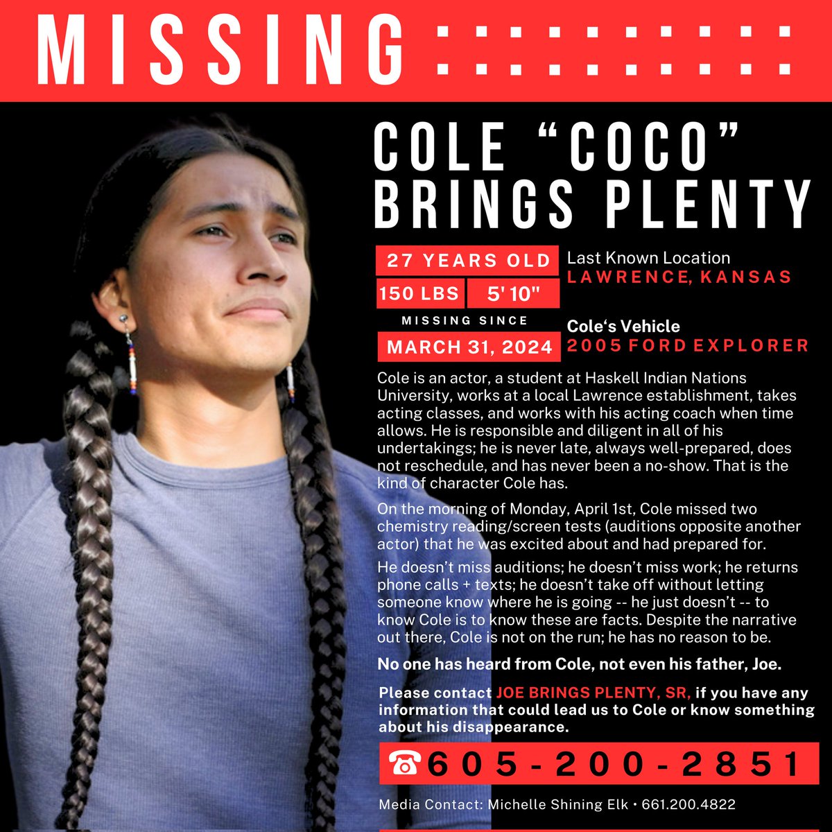 MISSING! PLEASE SHARE! COLE BRINGS PLENTY.