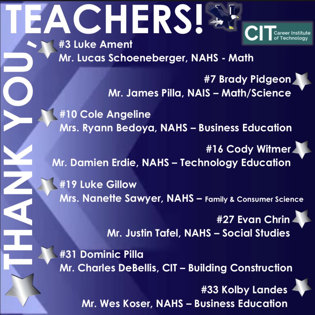 Friday, April 5, is <a href="/naz_boyslax/">Nazareth Boys Lacrosse</a> JV and Varsity Game Day v. Northampton. Senior athletes will honor teachers who they chose to recognize for having a significant impact on their education. #GoBlueEagles  <a href="/NAHSBlueEagles/">Nazareth Athletics</a>