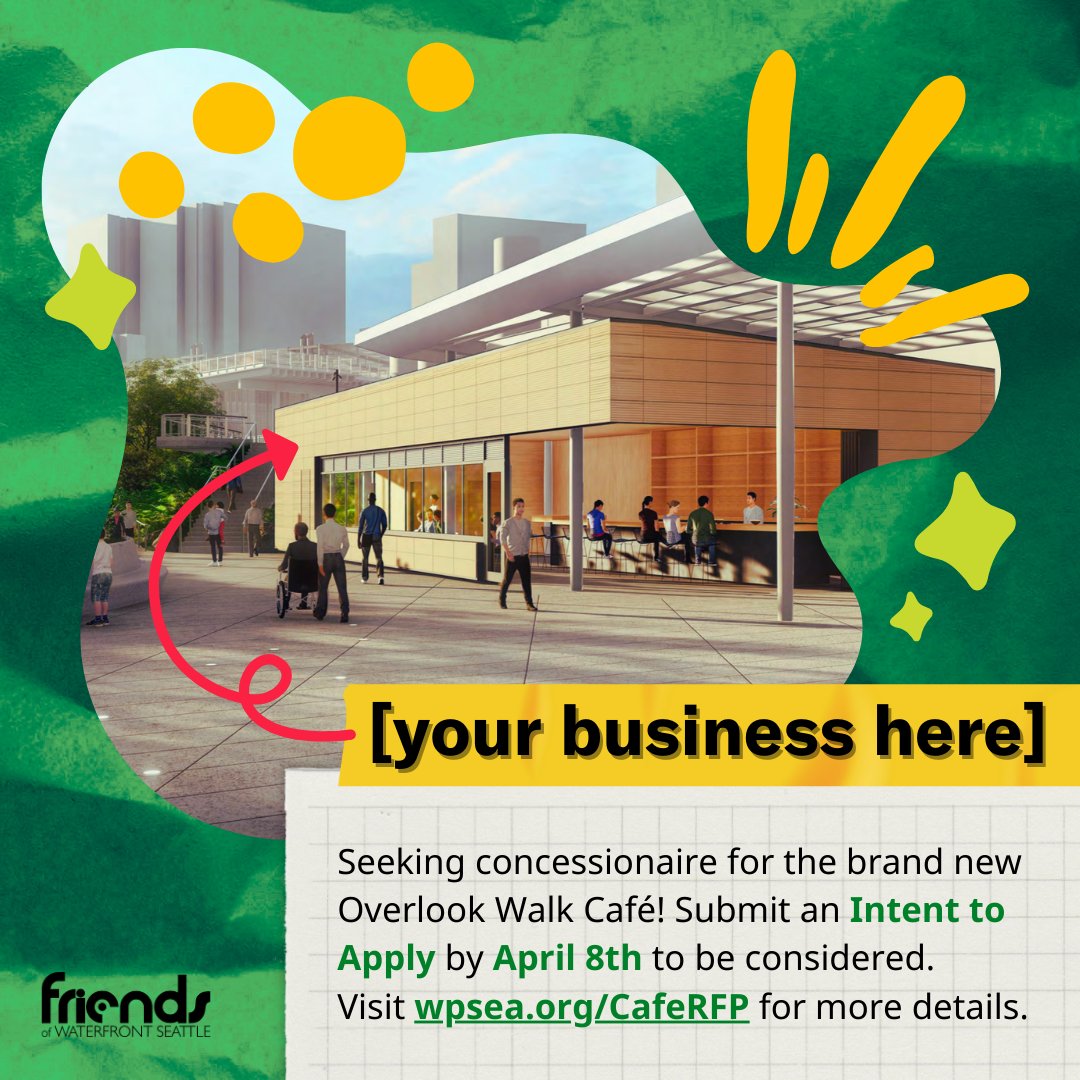 ⭐ Last Chance! If you're a food and beverage concessionaire looking to grow your business and serve MILLIONS of waterfront visitors, submit an Intent to Apply by April 8, 2024 to be considered. Visit 🔗 wpsea.org/CafeRFP to learn more.