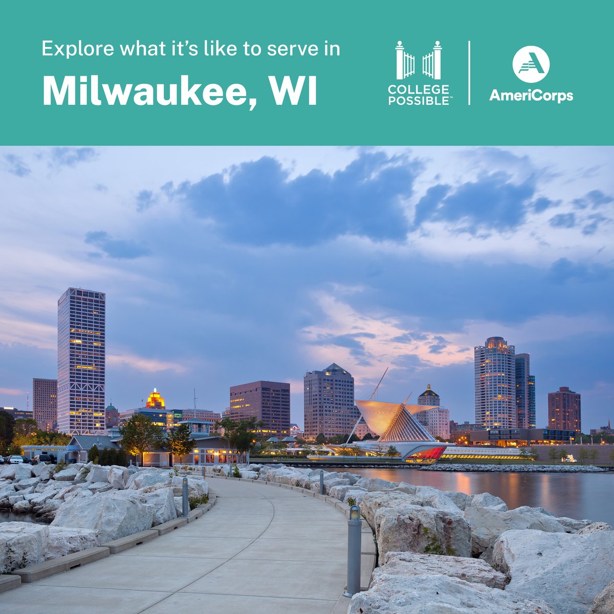 Whether you enjoy city life or a beach day, @CollPossibleMKE is the perfect place for you to serve as an @AmeriCorps coach! We’re covering where coaches live, how they get to work, and where they spend their free time in this Milwaukee site profile: bit.ly/3VqC9wD