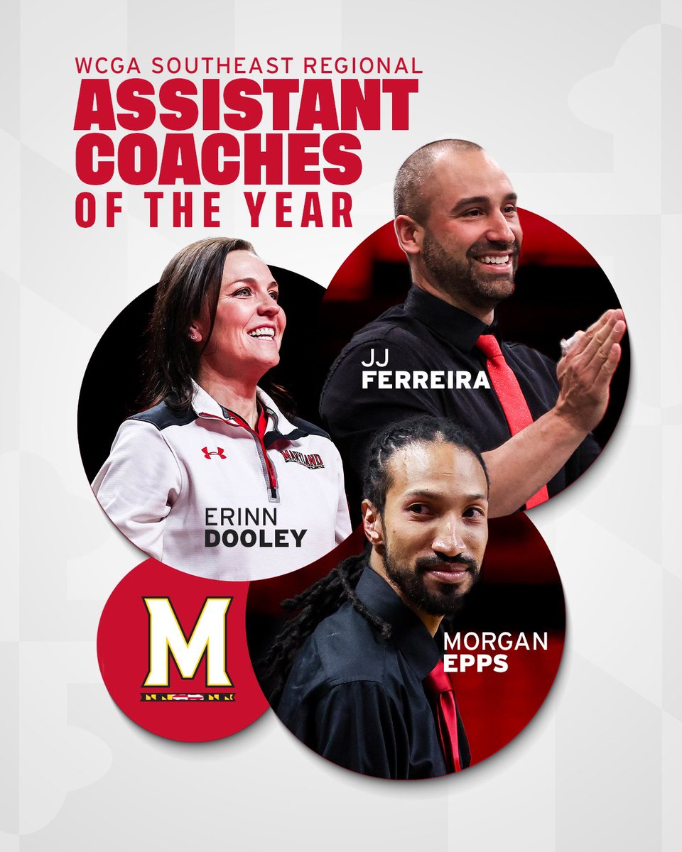 We are lucky to have the best coaches! ❤️ Congrats to JJ, Erinn and Morgan on being named the 2024 WCGA Southeast Regional Assistant Coaches of the year! 👏 🔗 go.umd.edu/3TNkBZ9