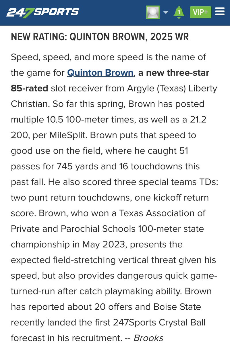 Thank you for the write up 🙏🏾Blessed @gabrieldbrooks @247Sports @MikeRoach247