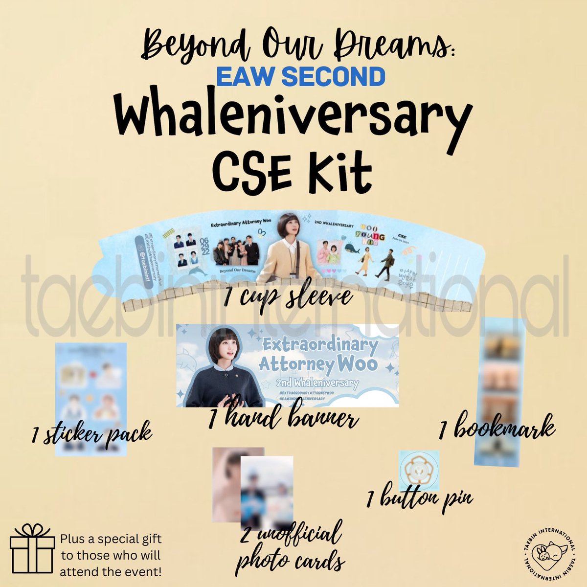 taebinintl's tweet photo. [FAN PROJECT] Beyond Our Dreams: #ExtraordinaryAttorneyWoo 2nd Whaleniversary🐳

A Cup Sleeve Event for A Cause
🗓️ June 29, 2024
⏰ 2:00-4:00 PM
📍Q Cup Ph, West Ave., QC
✍️ Registration Fee: ₱200

🔗 https://t.co/Xbu5u4uNrF

Limited slots only! 
Deadline: June 1, 2024 11:59PM https://t.co/xCf0BWq2zD