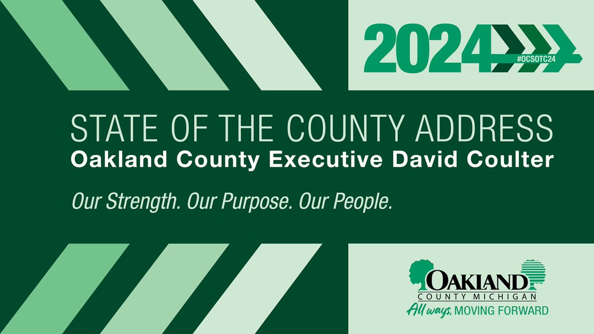 NEWS RELEASE: Coulter’s State of the County Speech Highlights Commitments to Our Strength, Our Purpose, Our People Read #OaklandCounty release: bit.ly/3xqpwbd. #OCSOTC24
