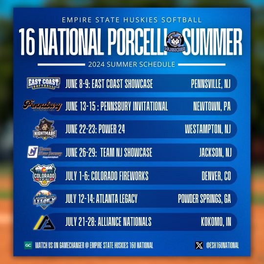 Empire State Huskies 16u National (@esh16unational) on Twitter photo Empire State Huskies
16U National-Porcelli
2024 Summer Schedule
<a href="/CoachJoeHuskies/">Joe Porcelli</a> <a href="/EStateHuskies/">Empire State Huskies</a> <a href="/cgarofalo71/">cgarofalo</a> <a href="/JBacoulis/">Joe Bacoulis</a> <a href="/CoachPenny_OLY/">Penny Rosario Roberts</a> <a href="/Johnknopf10/">John Knopf</a> #Elevate #GDTBAH Empire State Huskies
16U National-Porcelli
2024 Summer Schedule
<a href="/CoachJoeHuskies/">Joe Porcelli</a> <a href="/EStateHuskies/">Empire State Huskies</a> <a href="/cgarofalo71/">cgarofalo</a> <a href="/JBacoulis/">Joe Bacoulis</a> <a href="/CoachPenny_OLY/">Penny Rosario Roberts</a> <a href="/Johnknopf10/">John Knopf</a> #Elevate #GDTBAH